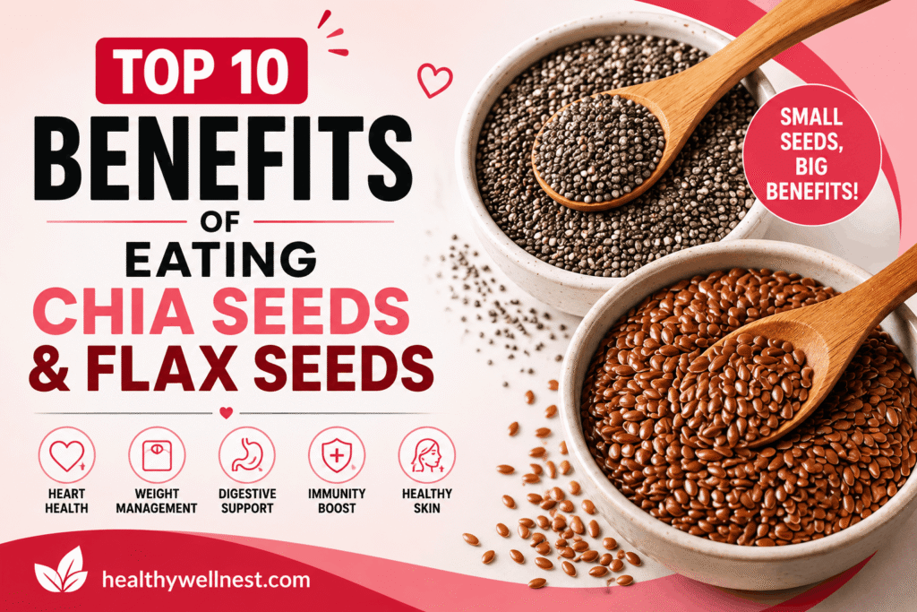 Top 10-Benefits of Eating Chia Seeds and Flax Seeds